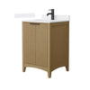 Custom image for Natural Oak with Matte Black Trim / White Cultured Marble / No Mirror