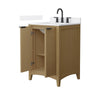 Custom image for Natural Oak with Matte Black Trim / White Cultured Marble / No Mirror