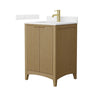 Custom image for Natural Oak with Brushed Gold Trim / Carrara Cultured Marble / No Mirror