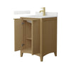 Custom image for Natural Oak with Brushed Gold Trim / Giotto Quartz / No Mirror