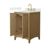 Custom image for Natural Oak with Brushed Gold Trim / Giotto Quartz / No Mirror