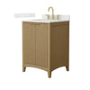 Custom image for Natural Oak with Brushed Gold Trim / Giotto Quartz / No Mirror