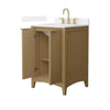 Custom image for Natural Oak with Brushed Gold Trim / White Cultured Marble / No Mirror