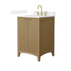 Custom image for Natural Oak with Brushed Gold Trim / White Cultured Marble / No Mirror