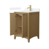 Custom image for Natural Oak with Brushed Gold Trim / White Quartz / No Mirror