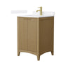Custom image for Natural Oak with Brushed Gold Trim / White Quartz / No Mirror