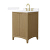 Custom image for Natural Oak with Brushed Gold Trim / White Quartz / No Mirror