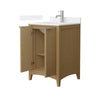 Custom image for Natural Oak with Brushed Nickel Trim / White Cultured Marble / No Mirror