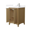 Custom image for Natural Oak with Brushed Nickel Trim / White Quartz / No Mirror