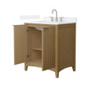 Custom image for Natural Oak with Brushed Nickel Trim / White Quartz / No Mirror