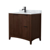 Custom image for Dark Walnut with Matte Black Trim / White Carrara Marble / No Mirror