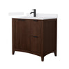 Custom image for Dark Walnut with Matte Black Trim / White Cultured Marble / No Mirror