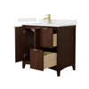 Custom image for Dark Walnut with Brushed Gold Trim / Carrara Cultured Marble / No Mirror