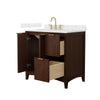 Custom image for Dark Walnut with Brushed Gold Trim / Carrara Cultured Marble / No Mirror