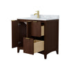 Custom image for Dark Walnut with Brushed Gold Trim / White Carrara Marble / No Mirror