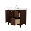 Custom image for Dark Walnut with Brushed Gold Trim / White Cultured Marble / No Mirror