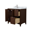 Custom image for Dark Walnut with Brushed Nickel Trim / White Carrara Marble / No Mirror