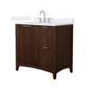 Custom image for Dark Walnut with Brushed Nickel Trim / White Cultured Marble / No Mirror