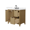Custom image for Natural Oak with Matte Black Trim / Carrara Cultured Marble / No Mirror