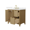 Custom image for Natural Oak with Brushed Gold Trim / Carrara Cultured Marble / No Mirror