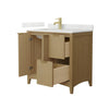 Custom image for Natural Oak with Brushed Gold Trim / Giotto Quartz / No Mirror