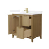 Custom image for Natural Oak with Brushed Gold Trim / White Quartz / No Mirror