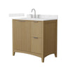 Custom image for Natural Oak with Brushed Nickel Trim / Carrara Cultured Marble / No Mirror