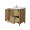 Custom image for Natural Oak with Brushed Nickel Trim / White Carrara Marble / No Mirror