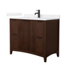Custom image for Dark Walnut with Matte Black Trim / White Cultured Marble / No Mirror