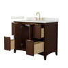 Custom image for Dark Walnut with Brushed Gold Trim / Giotto Quartz / No Mirror