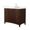 Custom image for Dark Walnut with Brushed Nickel Trim / White Quartz / No Mirror