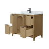 Custom image for Natural Oak with Matte Black Trim / White Carrara Marble / No Mirror