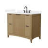 Custom image for Natural Oak with Matte Black Trim / White Cultured Marble / No Mirror