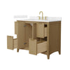 Custom image for Natural Oak with Brushed Gold Trim / Carrara Cultured Marble / No Mirror