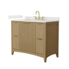 Custom image for Natural Oak with Brushed Gold Trim / Giotto Quartz / No Mirror