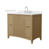 Custom image for Natural Oak with Brushed Nickel Trim / Carrara Cultured Marble / No Mirror