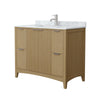 Custom image for Natural Oak with Brushed Nickel Trim / White Carrara Marble / No Mirror