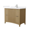 Custom image for Natural Oak with Brushed Nickel Trim / White Cultured Marble / No Mirror