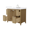 Custom image for Natural Oak with Brushed Nickel Trim / White Quartz / No Mirror