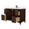Custom image for Dark Walnut with Matte Black Trim / Carrara Cultured Marble / No Mirror