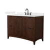 Custom image for Dark Walnut with Matte Black Trim / Carrara Cultured Marble / No Mirror