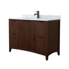 Custom image for Dark Walnut with Matte Black Trim / White Carrara Marble / No Mirror