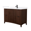 Custom image for Dark Walnut with Matte Black Trim / White Quartz / No Mirror