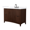 Custom image for Dark Walnut with Matte Black Trim / White Quartz / No Mirror
