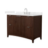 Custom image for Dark Walnut with Brushed Nickel Trim / Carrara Cultured Marble / No Mirror