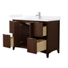 Custom image for Dark Walnut with Brushed Nickel Trim / White Quartz / No Mirror