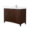 Custom image for Dark Walnut with Brushed Nickel Trim / White Quartz / No Mirror