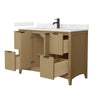 Custom image for Natural Oak with Matte Black Trim / Carrara Cultured Marble / No Mirror