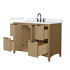 Custom image for Natural Oak with Matte Black Trim / Carrara Cultured Marble / No Mirror