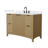 Custom image for Natural Oak with Matte Black Trim / Carrara Cultured Marble / No Mirror
